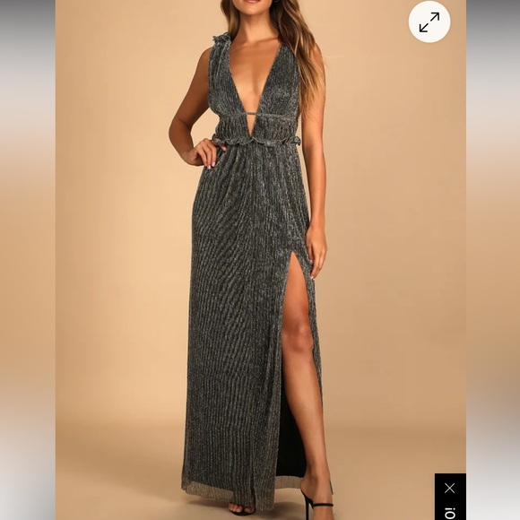 Lulus Dresses & Skirts - Elegant Black and Gold Evening Gown